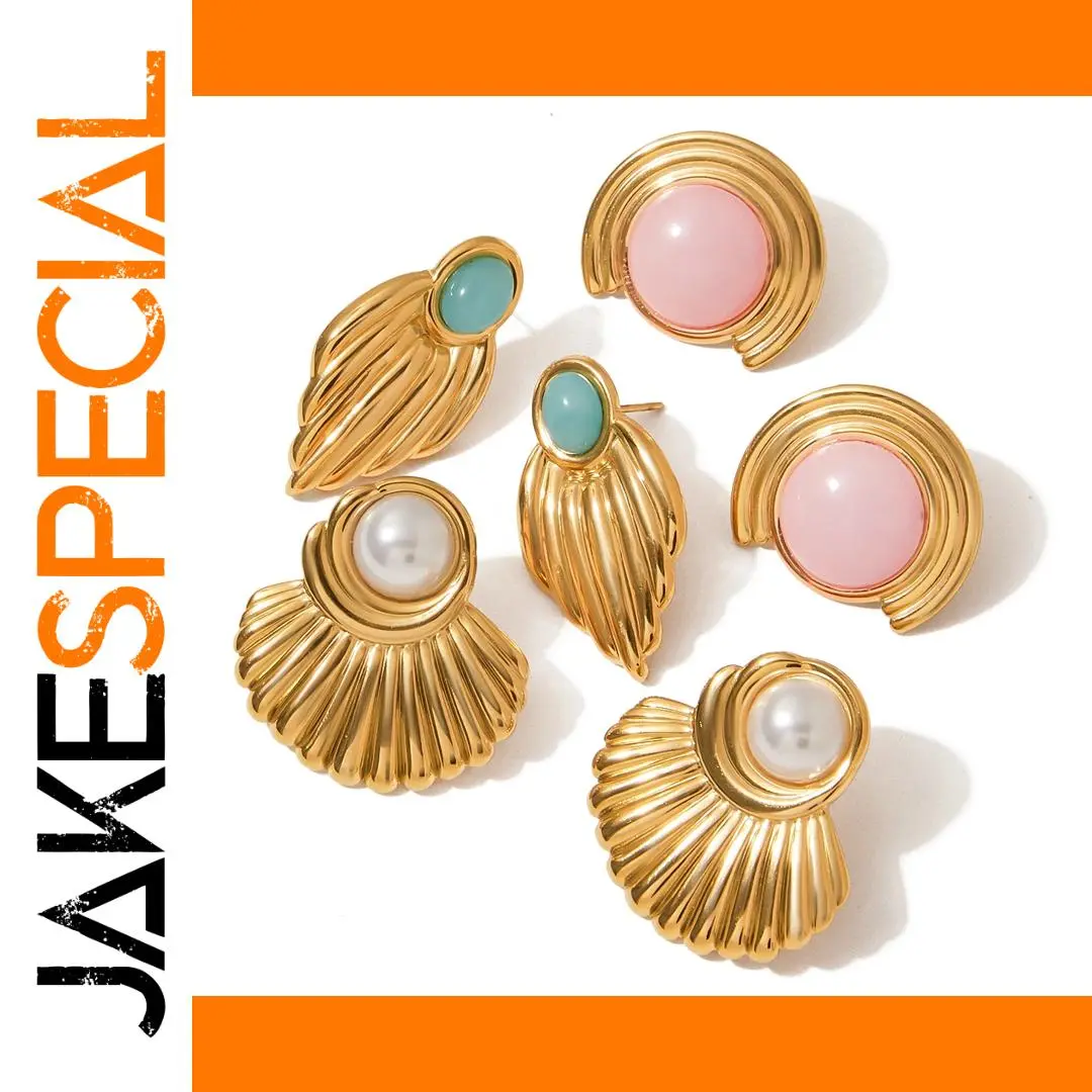 Elegant Gold-Tone Stainless Steel Earrings Collection 1 Elegant Gold-Tone Stainless Steel Earrings Collection
