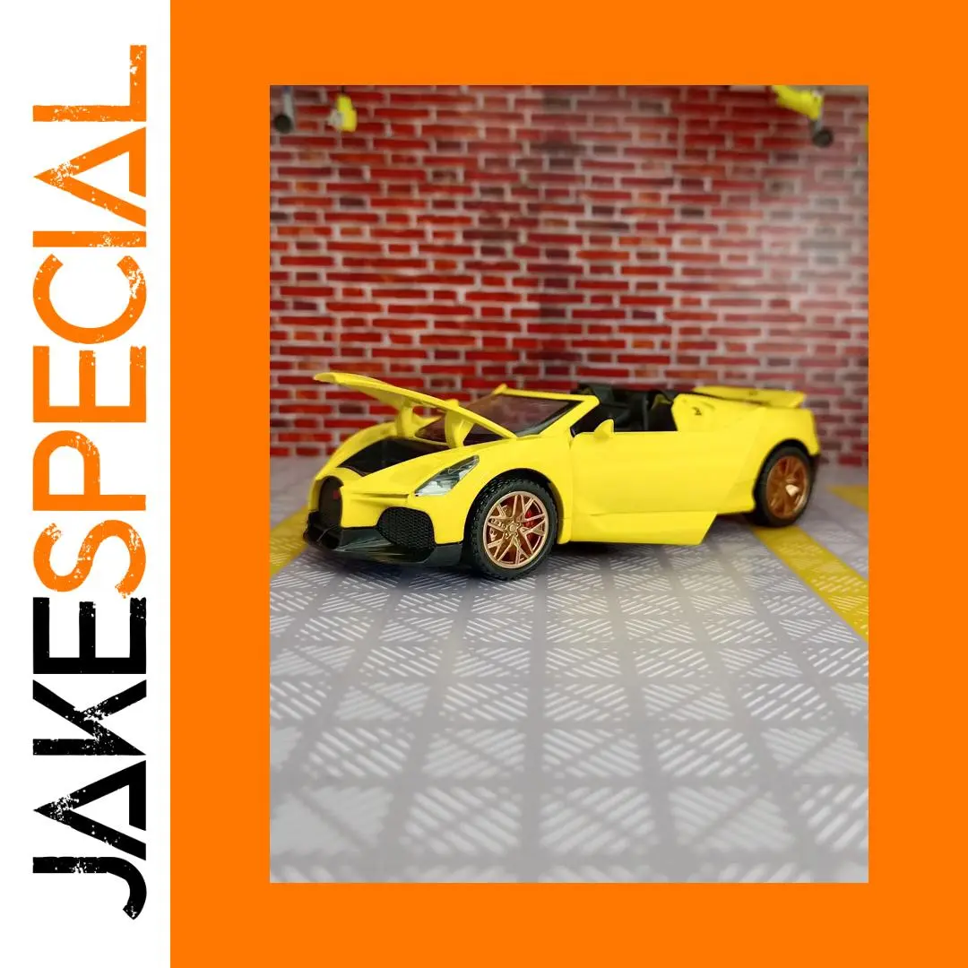 Yellow Bugatti Mistral 1:32 Diecast Model for Collectors 1 Yellow Bugatti Mistral 1:32 Diecast Model for Collectors