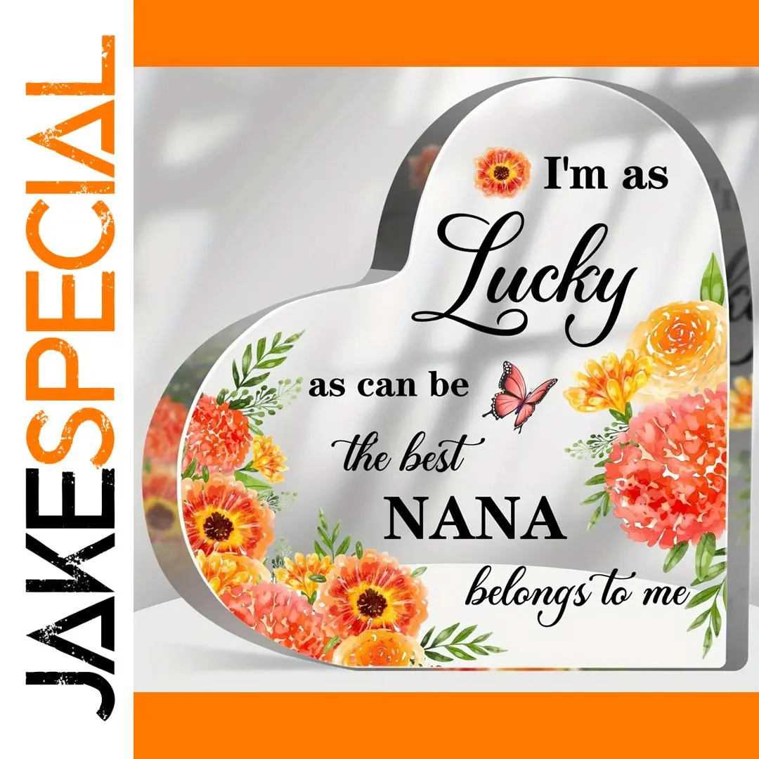 Heart-Shaped Acrylic Nana Gift Sign 1 Heart-Shaped Acrylic Nana Gift Sign