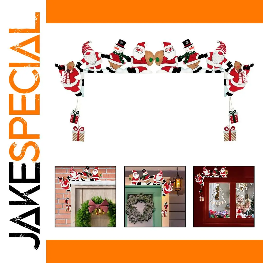 Festive Wooden Christmas Door Corner Decor 1 Festive Wooden Christmas Door Corner Decor