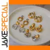 Gold Stainless Steel Heart Earrings