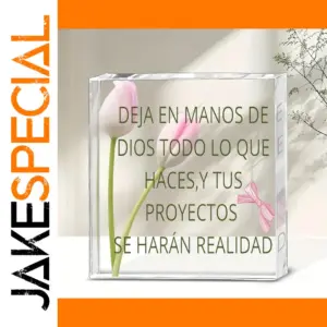 Pink Tulips Acrylic Decor with Bible Verse