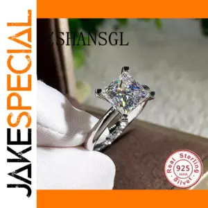Modern Silver Geometric Ring with Cubic Zirconia
