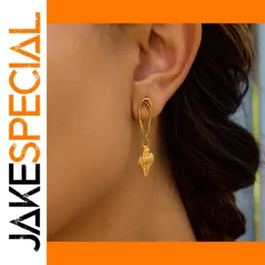 Stainless Steel Drop Earrings with Irregular Design