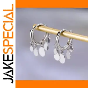 Elegant Silver Zircon Disc Earrings for Women