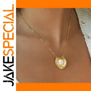 Stainless Steel Pearl Pendant Necklace