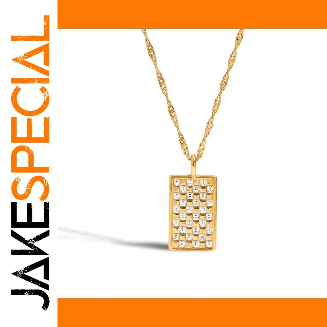 Gold-Tone Zircon Pendant Necklace for Women 1 Gold-Tone Zircon Pendant Necklace for Women