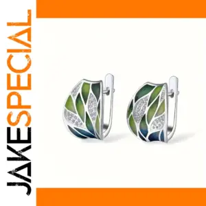 Leaf Print Hoop Earrings for Women