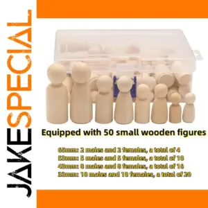 Natural Wooden Peg Dolls Set for Creative Crafts