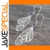 Vintage Silver Drop Earrings with Purple Zircon