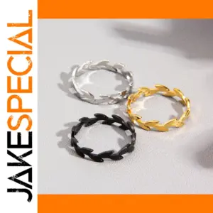 Bohemian Stainless Steel Leaf Ring for Women