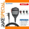 Durable Dual PTT Walkie Talkie Microphone