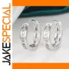 Silver Ethnic Hoop Earrings with Geometric Cut-Outs