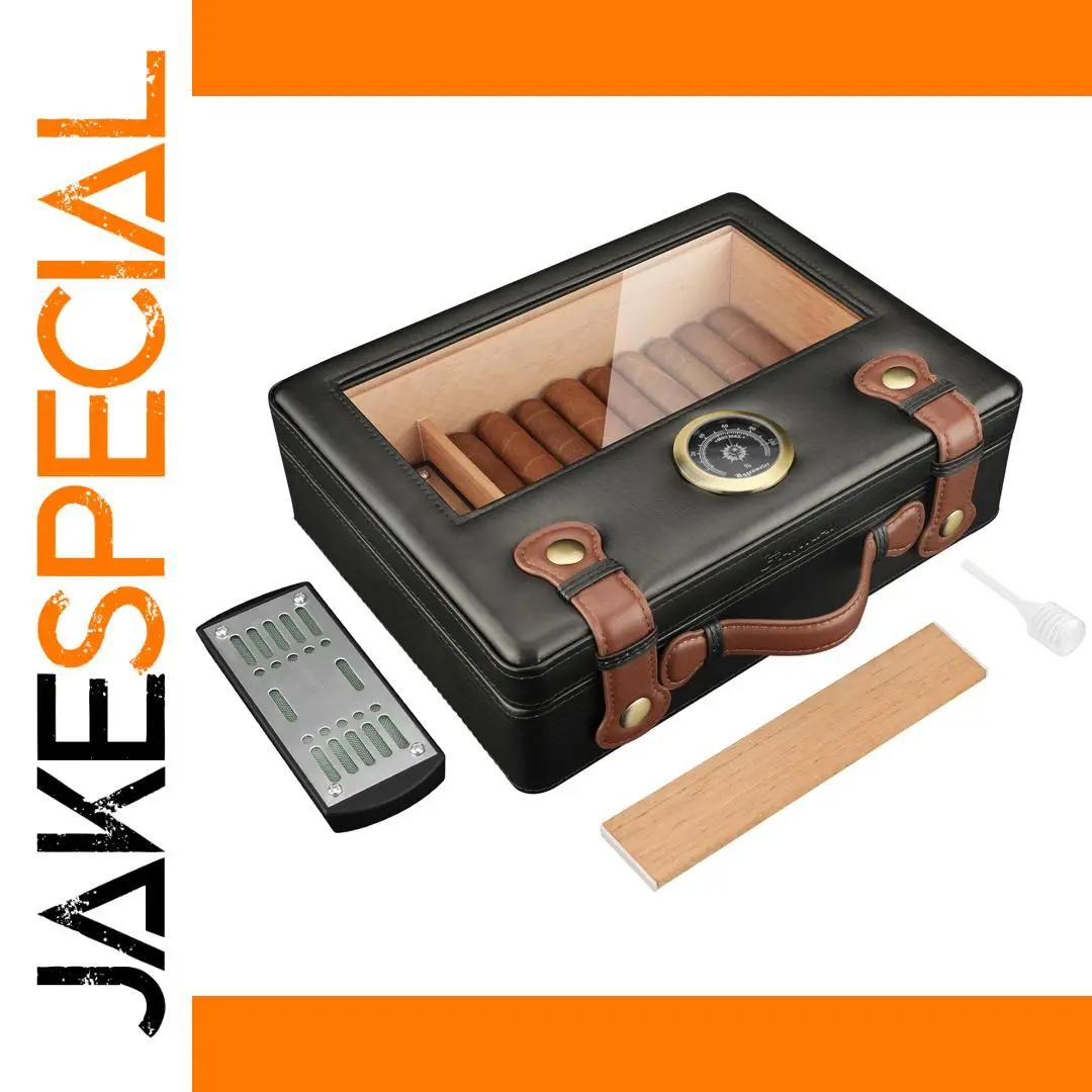Travel Cigar Humidor with Glass Top 1 Travel Cigar Humidor with Glass Top