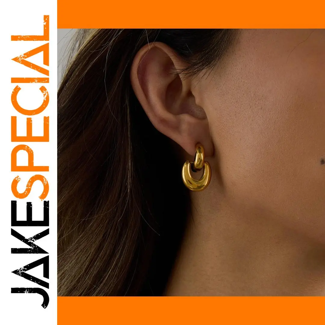 Elegant Gold Stainless Steel Hoop Earrings 1 Elegant Gold Stainless Steel Hoop Earrings