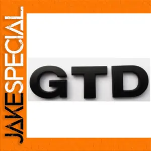 Glossy Black GTD Emblem Sticker for Cars