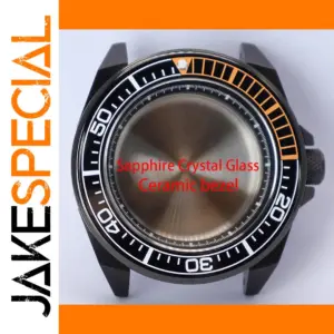 Black 43.8mm Stainless Steel Dive Watch Case