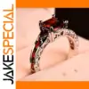 Red Square-Cut Zircon Cocktail Ring for Women
