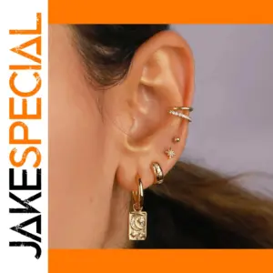 Vintage Stainless Steel Evil Eyes Hoop Earrings