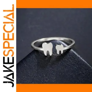 Stainless Steel Teeth Ring in Gold or Silver
