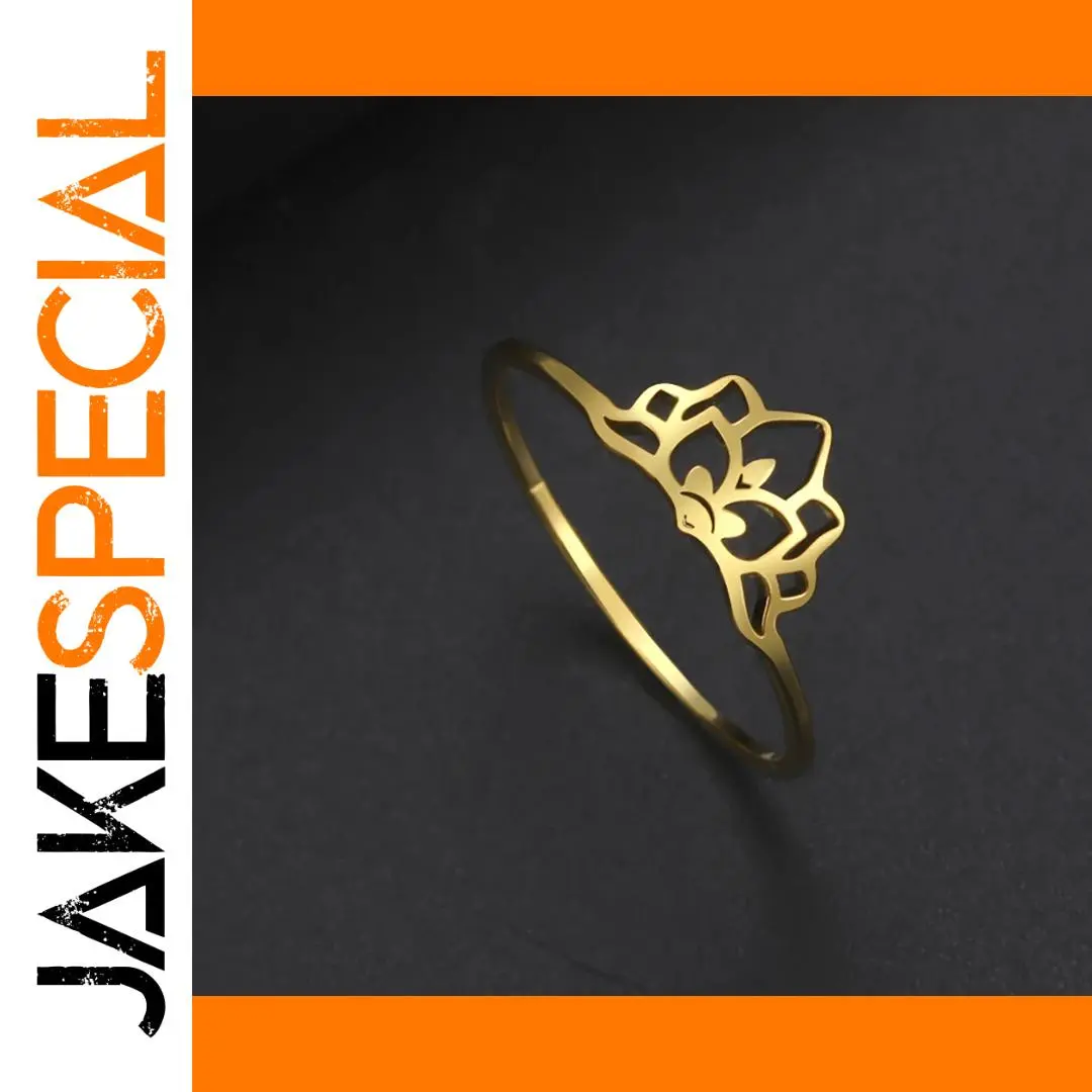 Gold Lotus Vintage Women's Ring 1 Gold Lotus Vintage Women's Ring