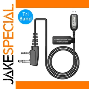 Black Tri-Band USB Programming Cable for Baofeng Radios