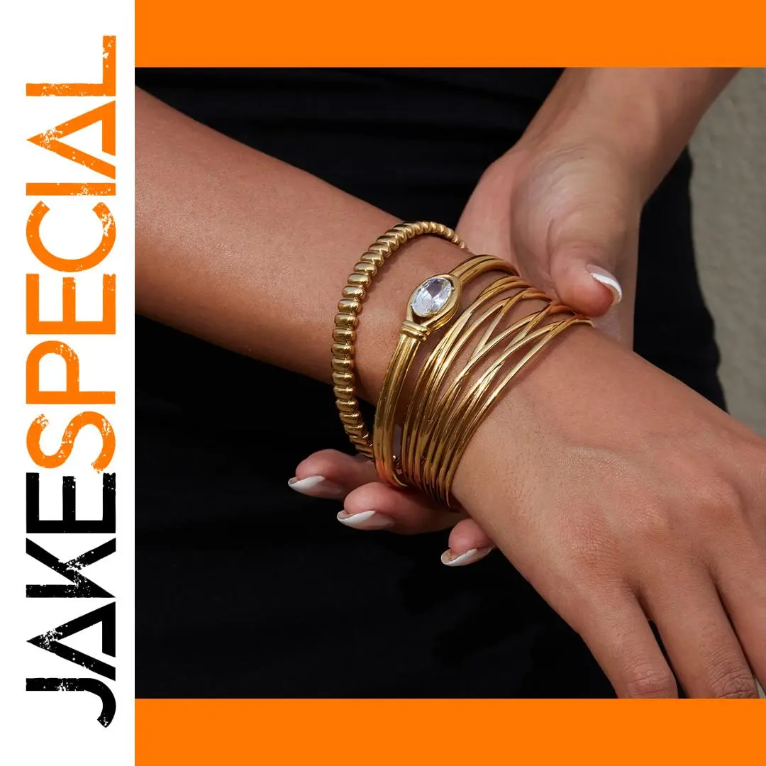 Elegant Stainless Steel Gold Bracelet JDB0104028 1 Elegant Stainless Steel Gold Bracelet JDB0104028