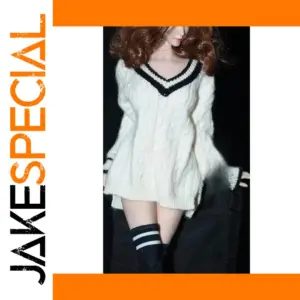 White 1/6 Scale Cozy Cable-Knit Sweater for Collectibles