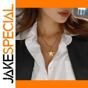 Stainless Steel 18K Gold-Plated Star Necklace