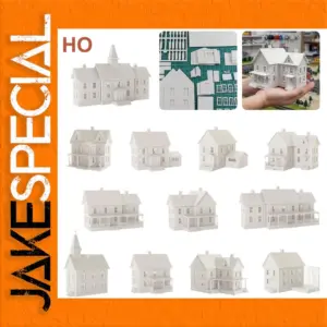 HO Scale White Model House Kit for Scenic Layouts