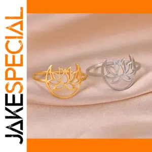 Moon Lotus Stainless Steel Ring for Women