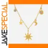 Stainless Steel Celestial Necklace with Zirconia