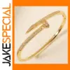 Gold-Tone Geometric Women's Bracelet with Crystals