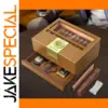Elegant Cedar Wood Cigar Humidor with Digital Hygrometer