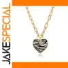 Stainless Steel Leopard Heart Necklace
