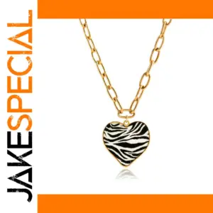 Stainless Steel Leopard Heart Necklace