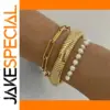 Elegant Gold Finish Stainless Steel Women's Bracelet