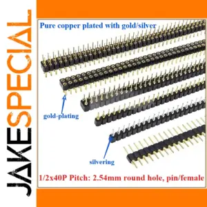Professional 2.54mm Round Hole Pin Headers (Set of 5)