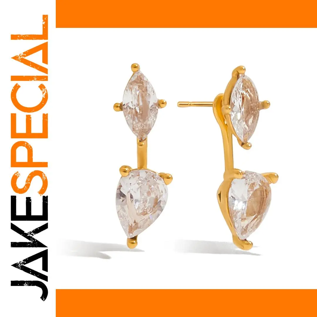 Elegant Gold-Tone Stainless Steel Water Drop Earrings 1 Elegant Gold-Tone Stainless Steel Water Drop Earrings