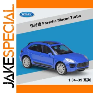 Vibrant Blue Porsche Macan Turbo Diecast Model