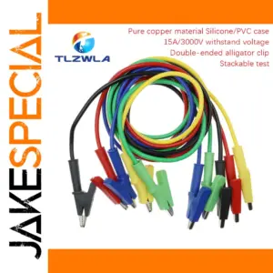 Vibrant 1m Alligator Clip Jumper Wires for Testing