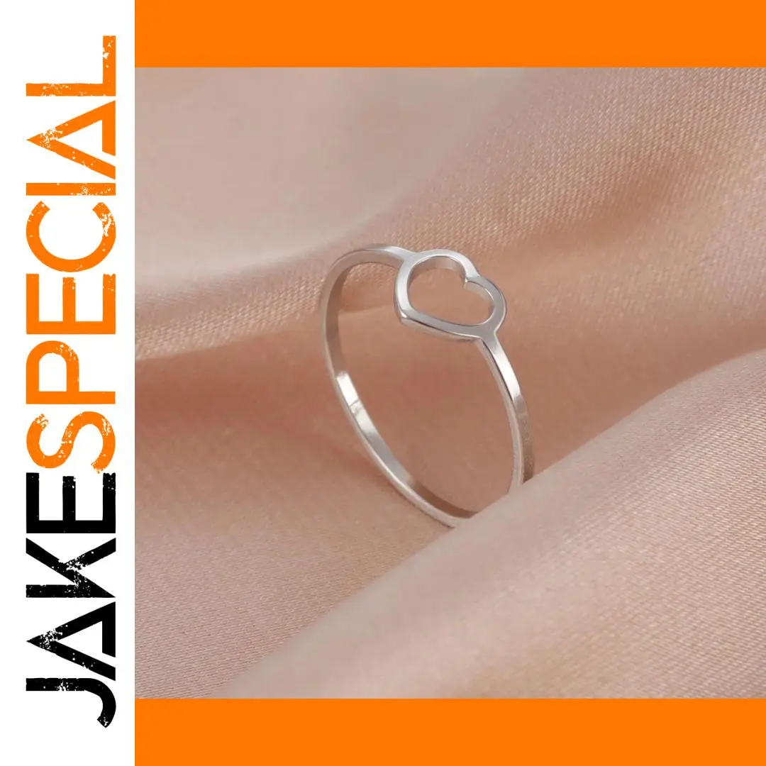 Hollow Heart Minimalist Stainless Steel Ring 1 Hollow Heart Minimalist Stainless Steel Ring