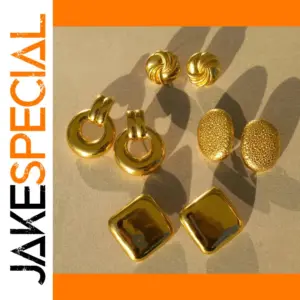 Stainless Steel Gold Geometric Earrings