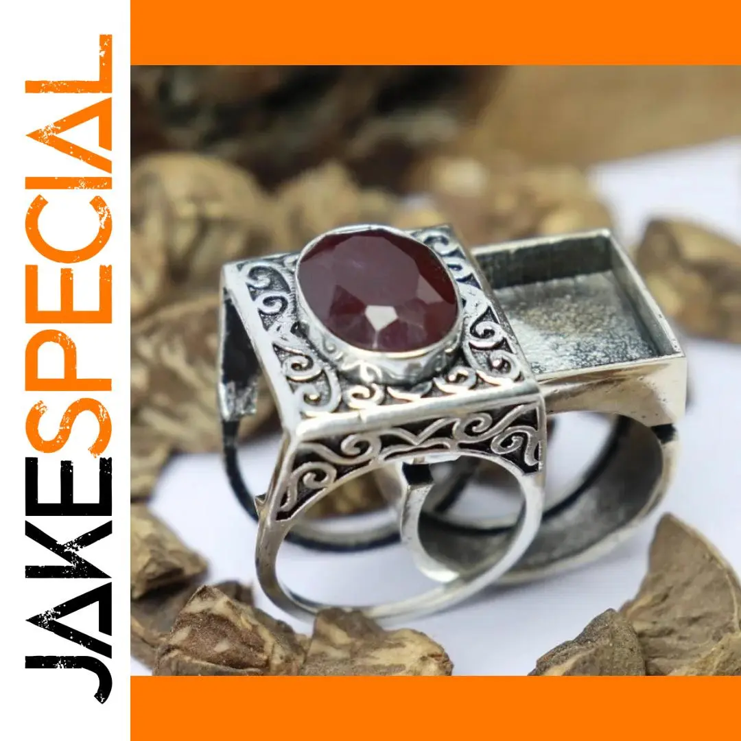 Bold Silver Men's Geometric Cocktail Ring 1 Bold Silver Men's Geometric Cocktail Ring