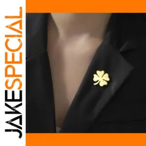 Elegant 4-Leaf Clover Brooch in Gold or Silver