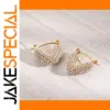 Vintage Stainless Steel Gold Earrings with Imitation Pearls