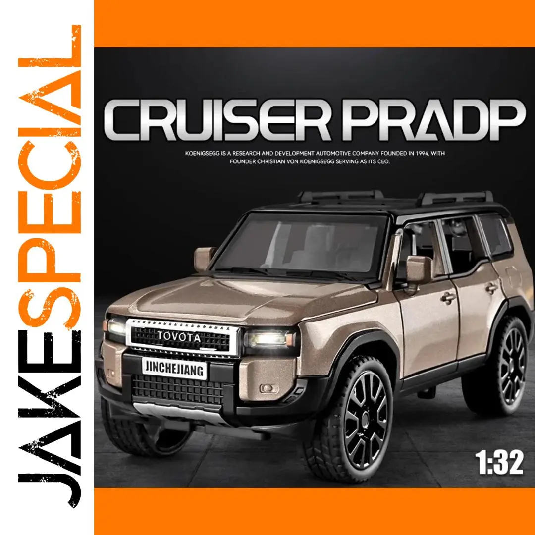 1:32 Scale Gold Prado Off-Road Toy Car 1 1:32 Scale Gold Prado Off-Road Toy Car