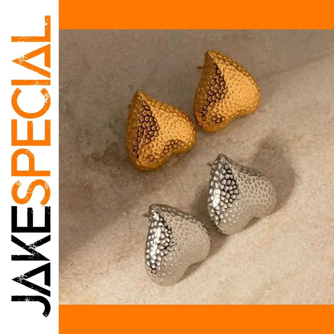 Vintage Stainless Steel Heart Earrings 1 Vintage Stainless Steel Heart Earrings