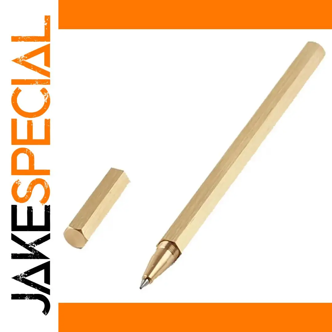 Hexagon Brass Ballpoint Pen with 0.5mm Tip 1 Hexagon Brass Ballpoint Pen with 0.5mm Tip