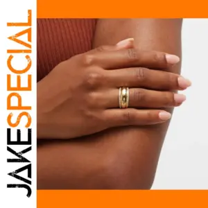 Stainless Steel Gold-Color Geometric Ring